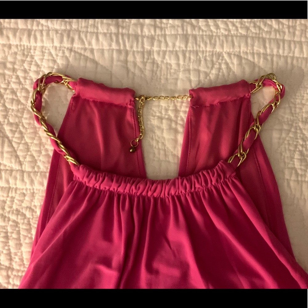 Think SUMMER Laundry Halter Blouson Dress HOT Pink - Picture 4 of 5